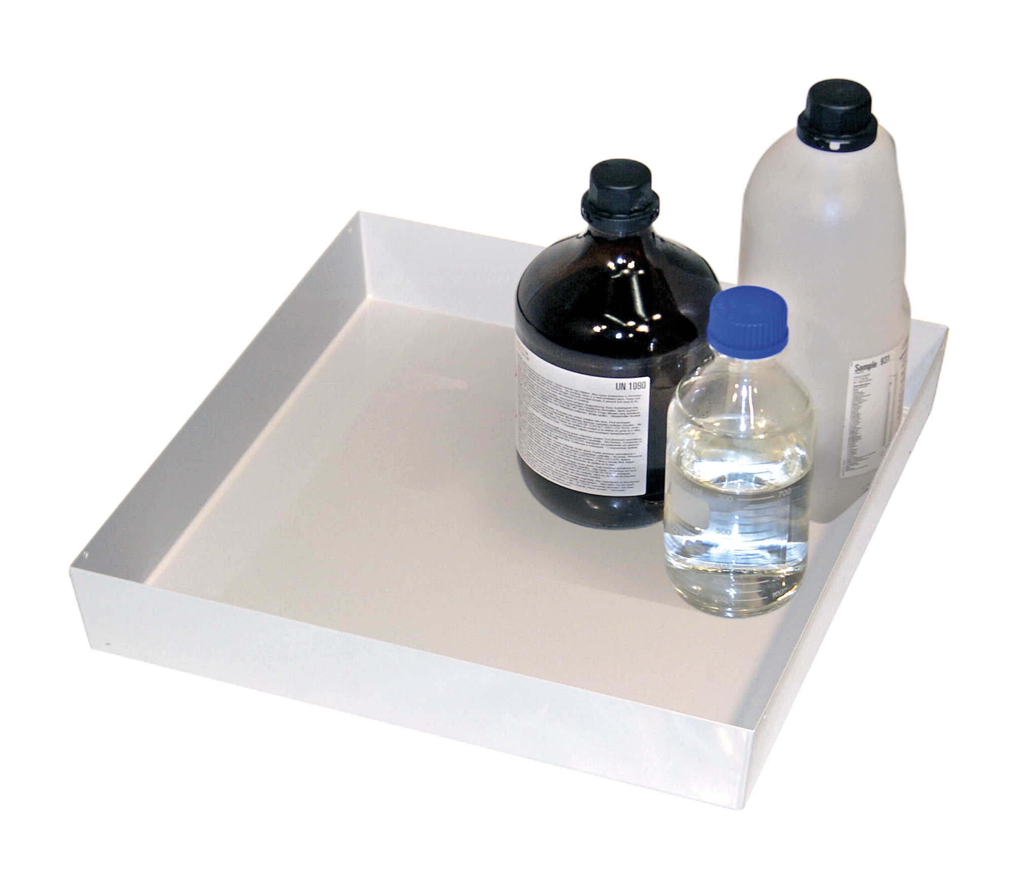 Wannenboden Standard für Sicherheitsschränke Q30, pulverbeschichtetes Stahlblech Lichtgrau RAL 7035, Maße 442x457x70 mm
