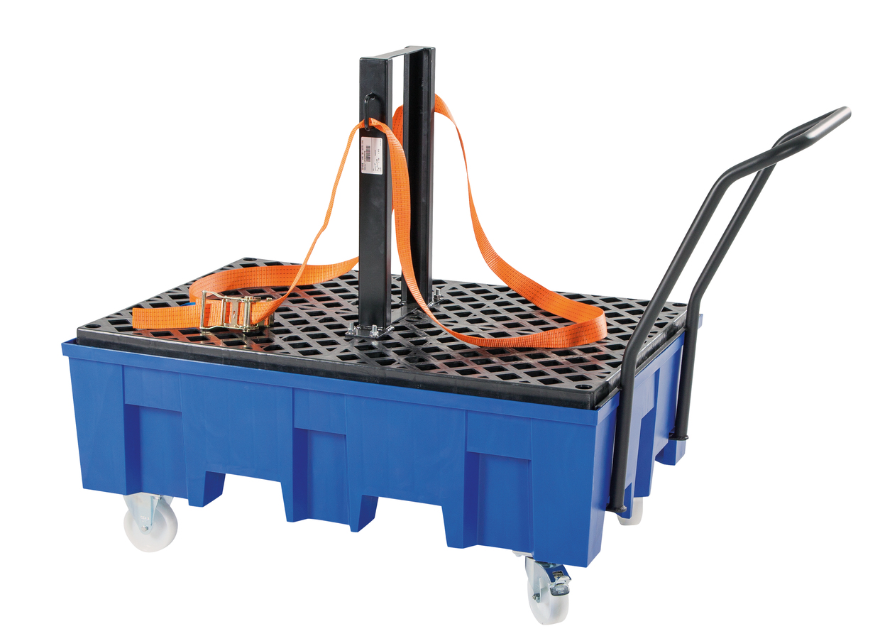 Befestigungsset für 200-L-Fässer für Auffangwannen mit Gitterrost, Maße 408x85x600 mm Befestigungsset für 200-L-Fässer für Auffangwannen mit Gitterrost, Maße 408x85x600 mm