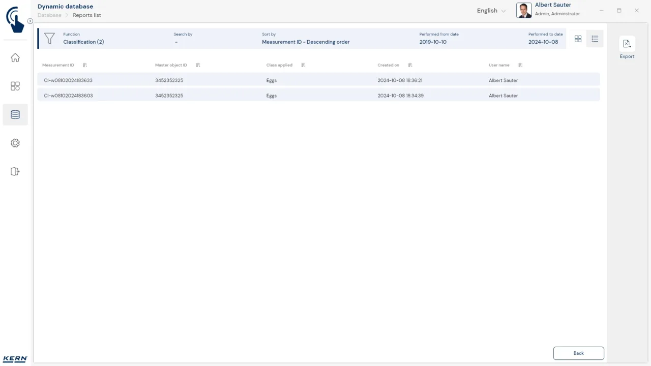 KERN EasyTouch SET-06 Classification