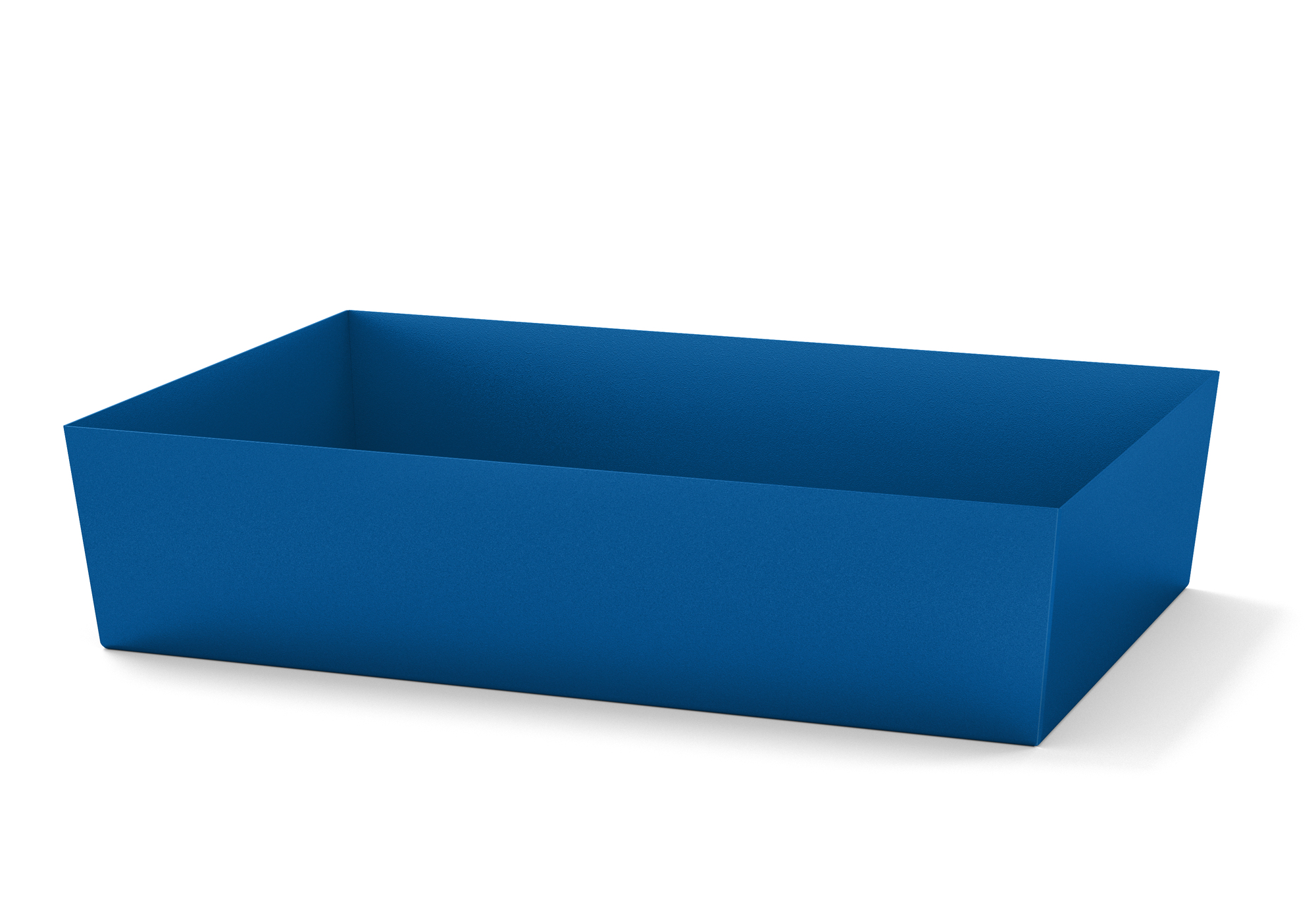 Regalwanne, Stahl pulverbeschichtet Enzianblau RAL 5010, Maße 1236x815x255 mm