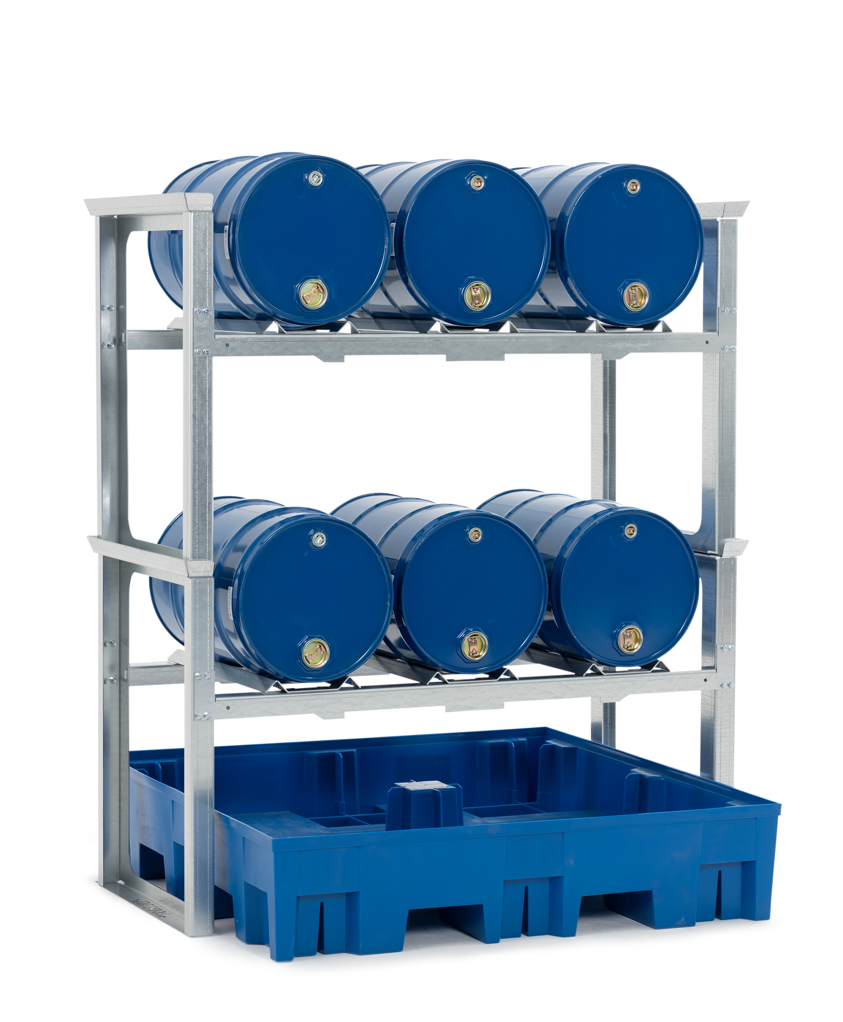 Abfüll-/Lagerstation, Stahl, für 6 x 60-L-Fass, Maße 1429x1235x1637 mm