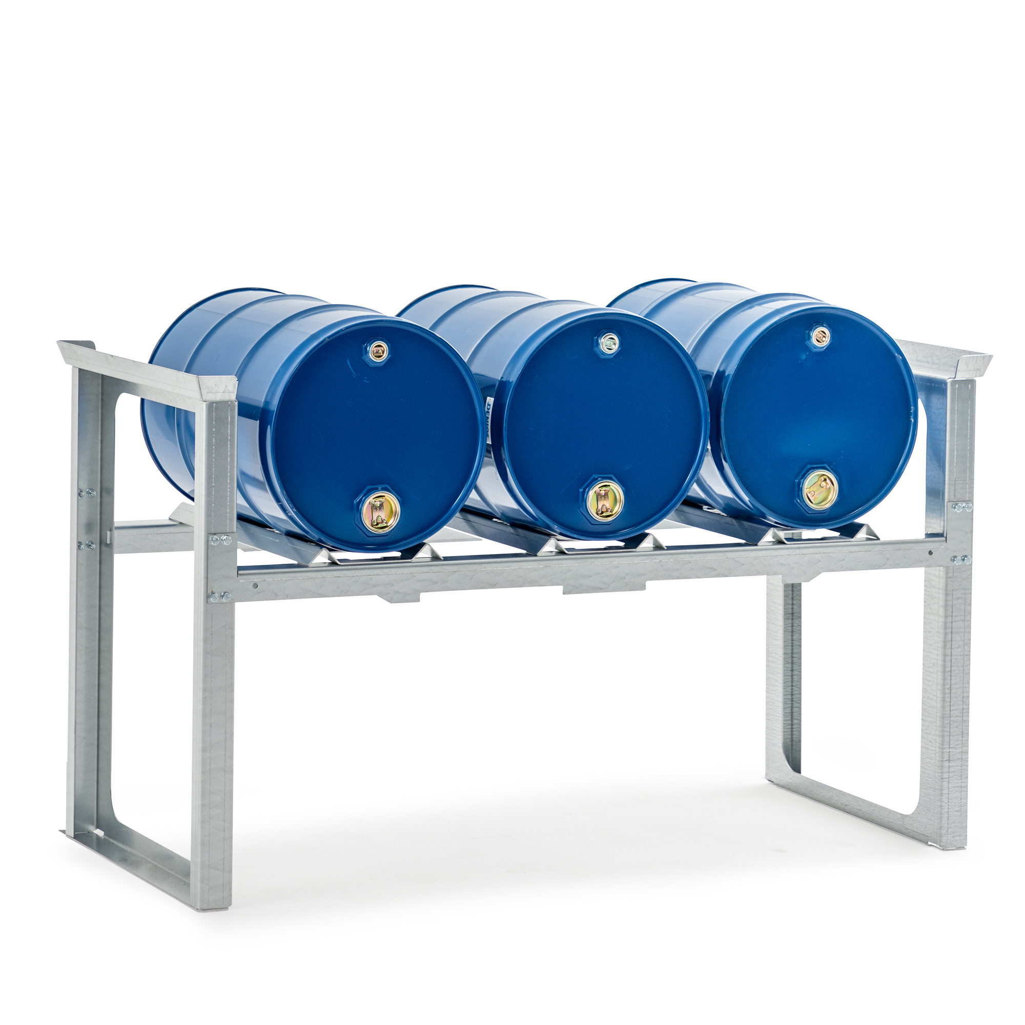 Stapelregal, verzinkter Stahl, für 3 x 60-L-Fass, Maße 1429x682x837 mm