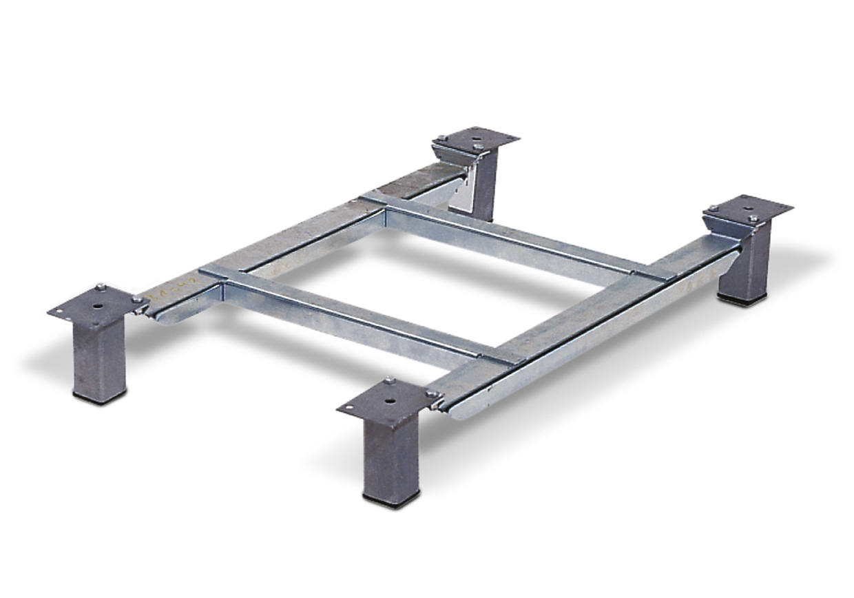 Sockelfüße Rollensatz mit Rahmen für Streugutbehälter V 400 Liter, verzinkter Stahl, Maße 915x518x120 mm Sockelfüße Rollensatz mit Rahmen für Streugutbehälter V 400 Liter, verzinkter Stahl, Maße 915x518x120 mm