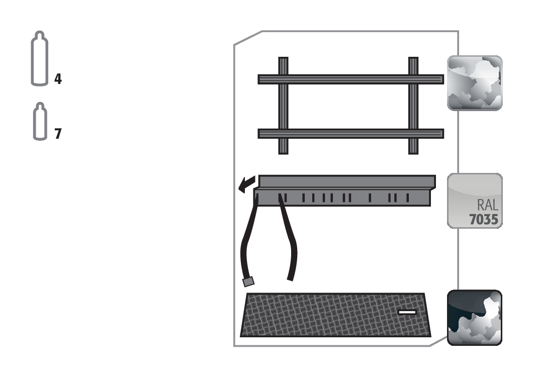 Standardinneneinrichtung Druckgasflaschen für Sicherheitsschränke G90, verzinktes und pulverbeschichtetes Stahlblech, Breite 1200 mm Standardinneneinrichtung Druckgasflaschen für Sicherheitsschränke G90, verzinktes und pulverbeschichtetes Stahlblech, Breite 1200 mm