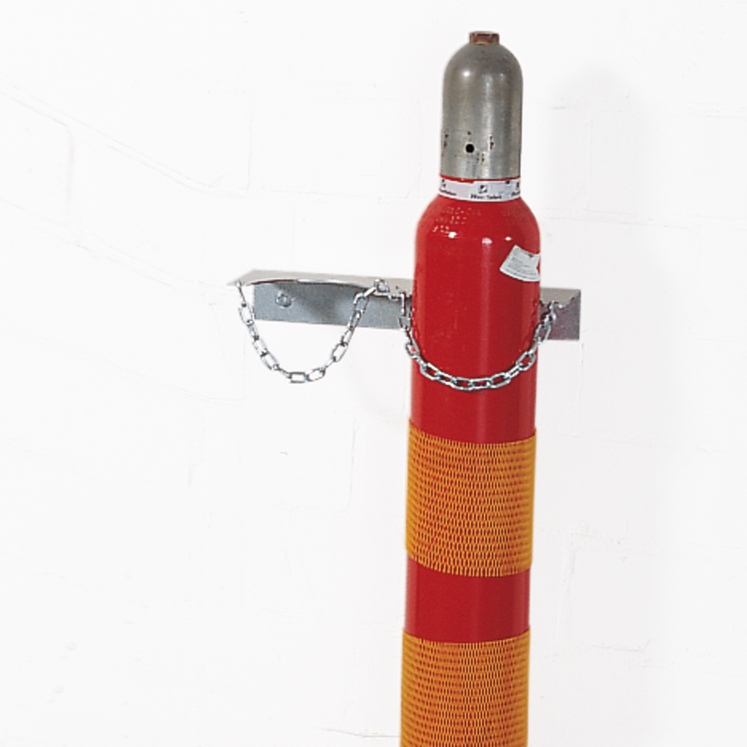 Gasflaschen-Wandhalterung, verzinkter Stahl, Maße 384x131x60 mm Gasflaschen-Wandhalterung, verzinkter Stahl, Maße 384x131x60 mm