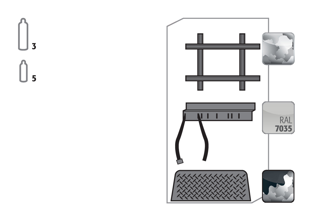 Standardinneneinrichtung Druckgasflaschen für Sicherheitsschränke G30, verzinktes und pulverbeschichtetes Stahlblech, Breite 900 mm Standardinneneinrichtung Druckgasflaschen für Sicherheitsschränke G30, verzinktes und pulverbeschichtetes Stahlblech, Breite 900 mm