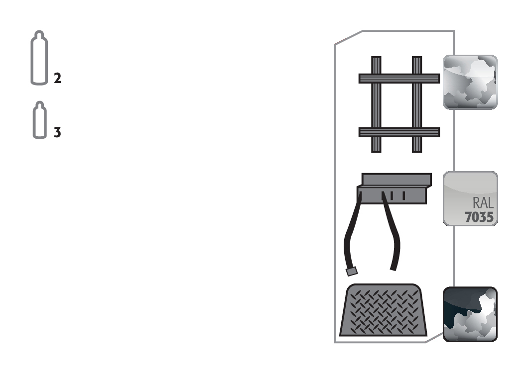 Standardinneneinrichtung bestehend aus Montageschienen, Einrollklappe, Flaschenhalter inkl. Spanngurten für Sicherheitsschränke G30, verzinktes und pulverbeschichtetes Stahlblech, Breite 600 mm Standardinneneinrichtung bestehend aus Montageschienen, Einrollklappe, Flaschenhalter inkl. Spanngurten für Sicherheitsschränke G30, verzinktes und pulverbeschichtetes Stahlblech, Breite 600 mm