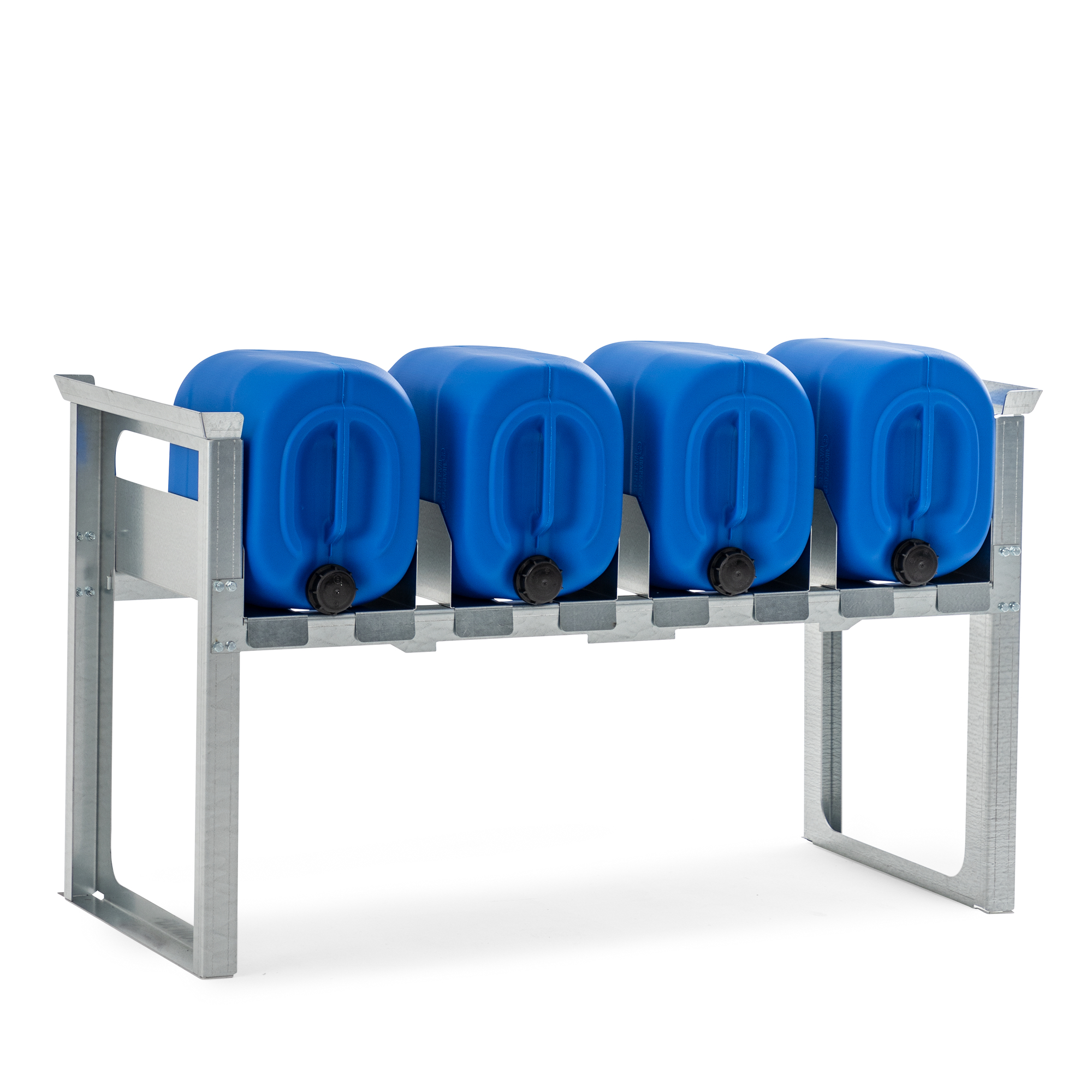 Stapelregal, verzinkter Stahl, für 5 x 20 oder 3 x 30 oder 2 x 60-L-Kanister, Maße 1429x682x837 mm