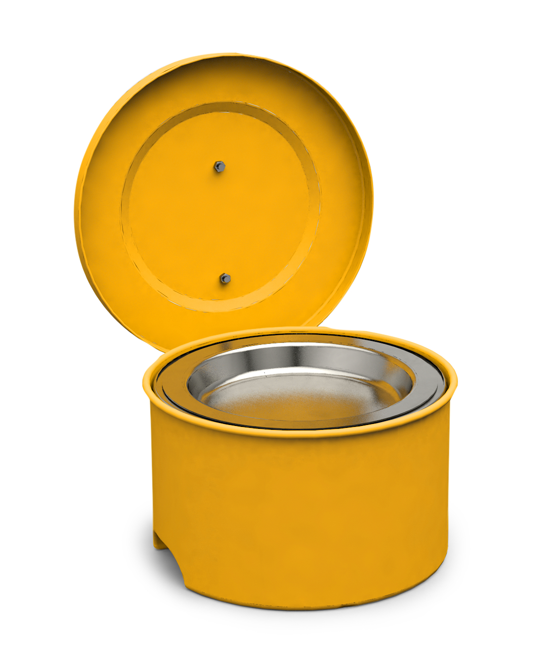 Kleinteilereiniger, lackiertes Stahlblech, Gelb, Inhalt 4,00Liter, Maße 264x264x146 mm