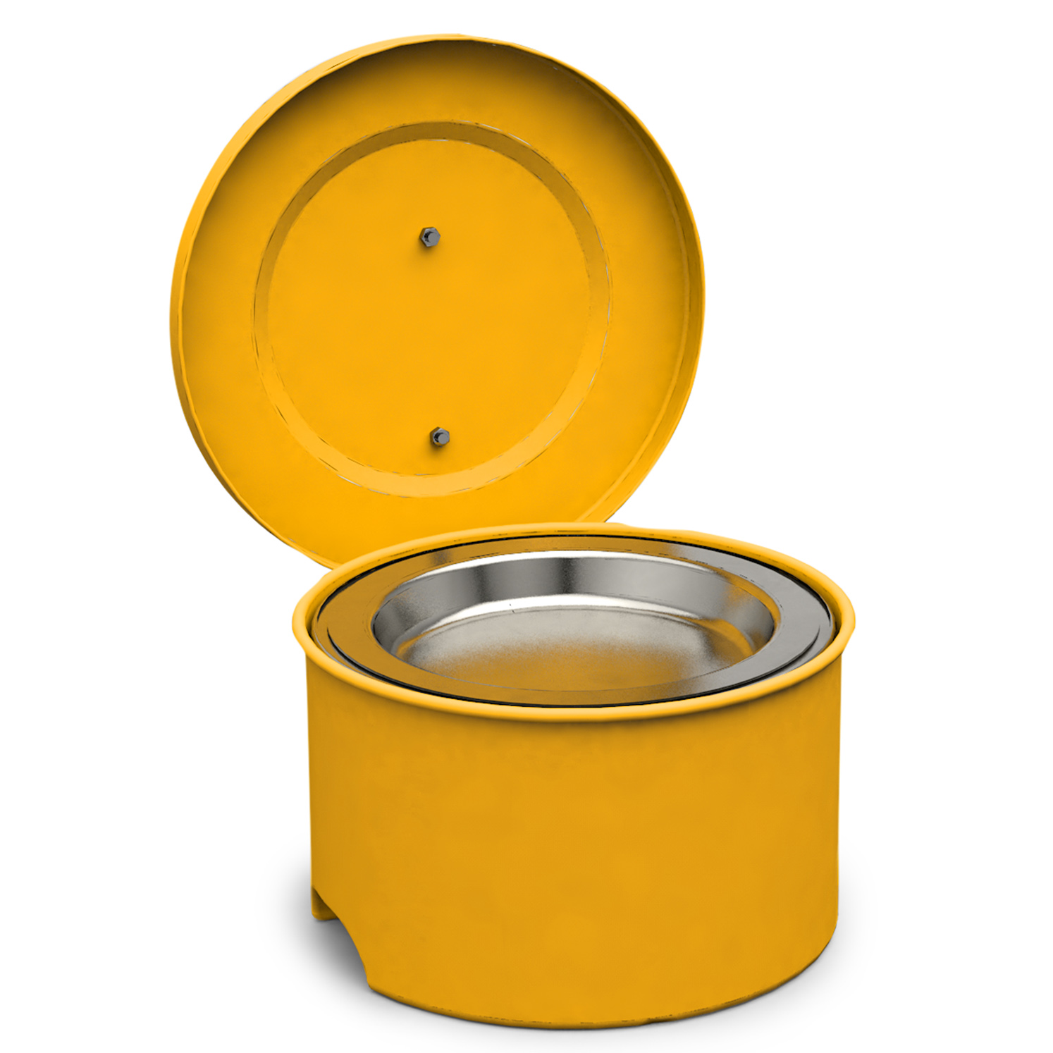 Kleinteilereiniger, lackiertes Stahlblech, Gelb, Inhalt 4,00Liter, Maße 264x264x146 mm Kleinteilereiniger, lackiertes Stahlblech, Gelb, Inhalt 4,00Liter, Maße 264x264x146 mm