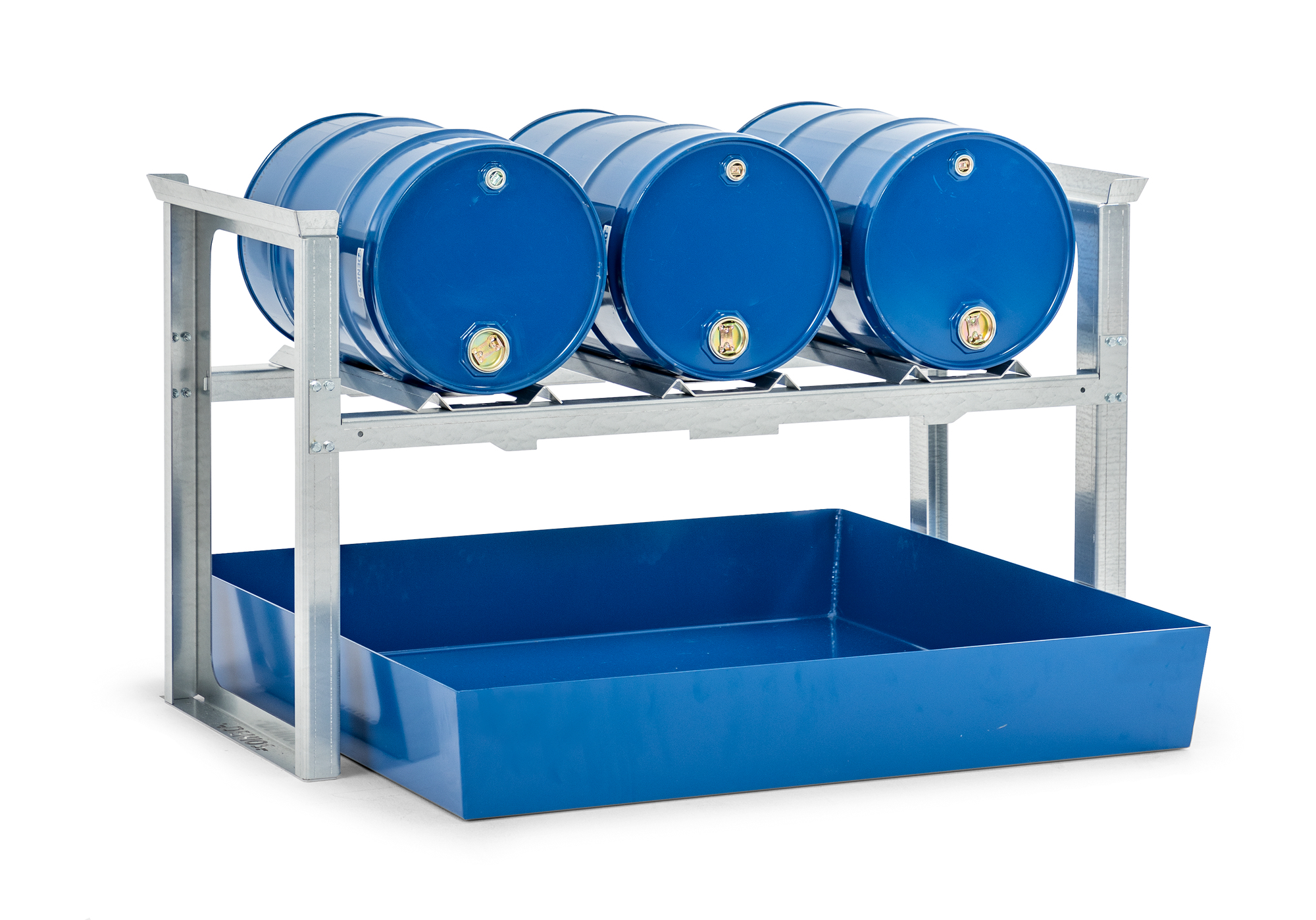 Abfüll-/Lagerstation, Stahl, für 3 x 60-L-Fass, Maße 1429x1210x837 mm Abfüll-/Lagerstation, Stahl, für 3 x 60-L-Fass, Maße 1429x1210x837 mm