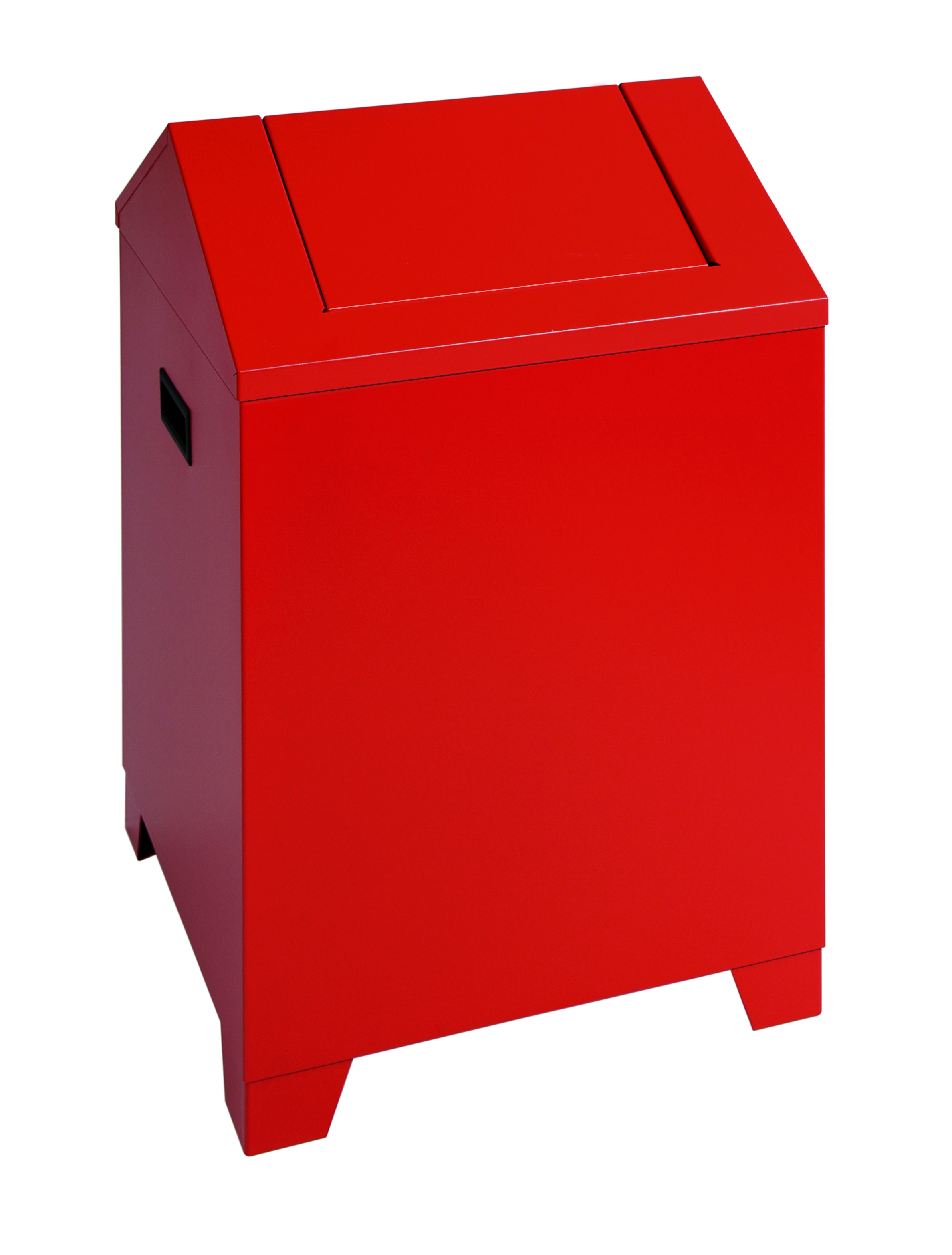 Entsorgungsbehälter, lackiertes Stahlblech, Rot, Inhalt 73,00Liter, Maße 400x400x680 mm