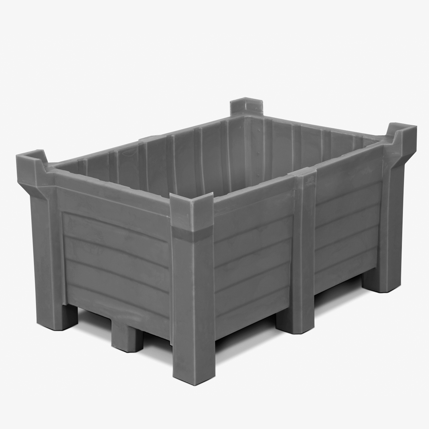 Stapelbehälter, PE, Grau, Inhalt 90,00Liter, Maße 800x500x500 mm Stapelbehälter, PE, Grau, Inhalt 90,00Liter, Maße 800x500x500 mm