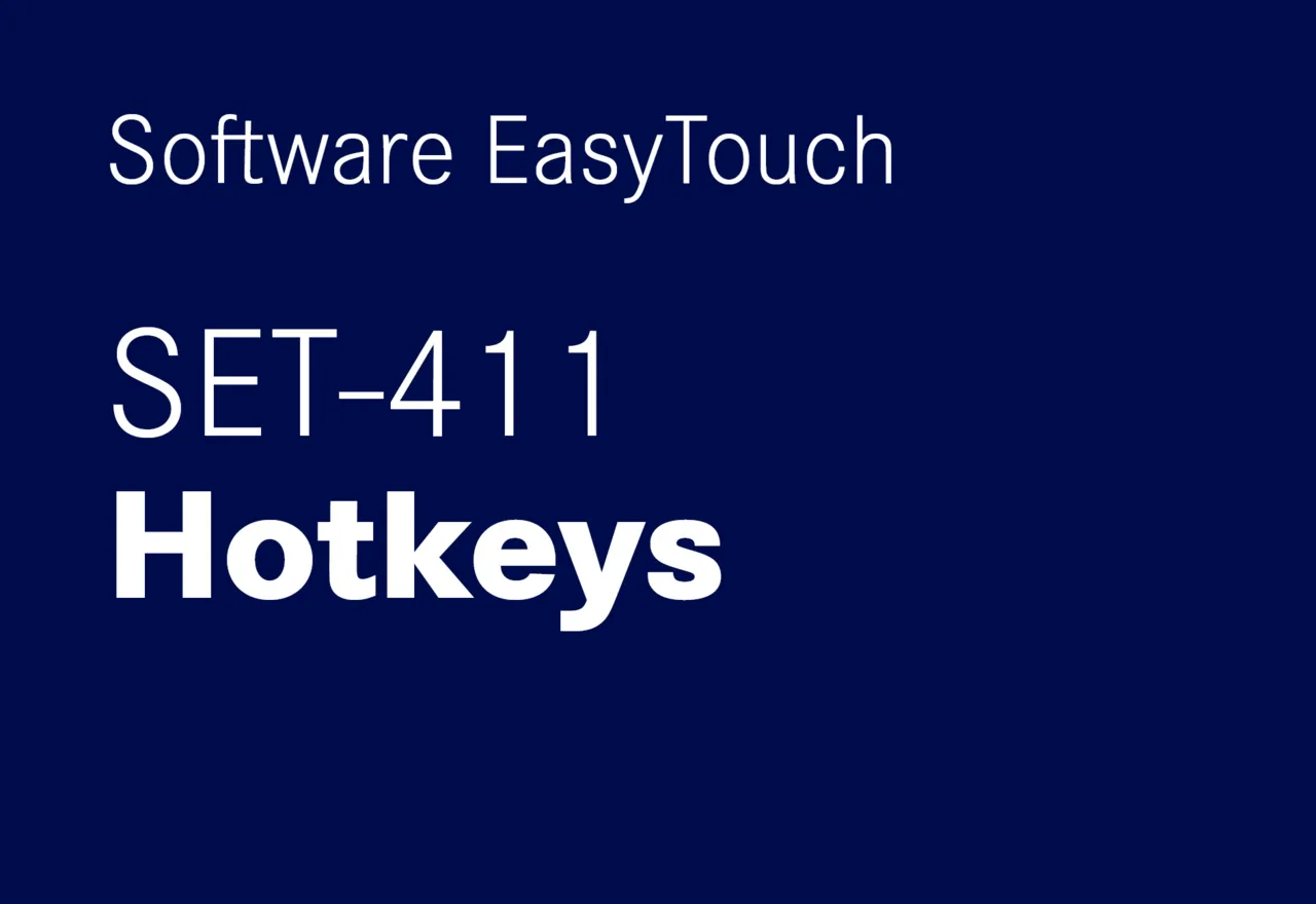 KERN EasyTouch SET-411 Hotkeys