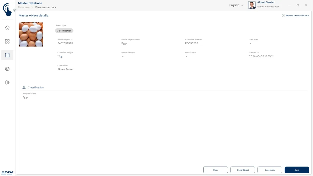 KERN EasyTouch SET-06 Classification