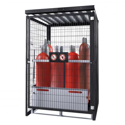 Gasflaschen-Depot, Stahl pulverbeschichtet – Produktfoto asecos