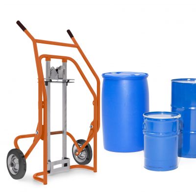 Fasskarre, Stahl pulverbeschichtet, orange – Produktfoto asecos